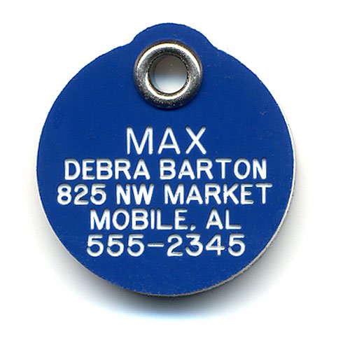 Childrens Toyshop  Sporting Goods : Round shape Safety Reflective Pet ID Tag with Personalized Customized Engraving