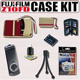 Fuji Diverso Camera Case (Khaki/Pink) Accessory Kit for the Fuji Z10fd/ Z20fd/ and Z100fd digital cameras