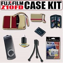 Fuji Diverso Camera Case (Khaki/Pink) Accessory Kit for the Fuji Z10fd/ Z20fd/ and Z100fd digital cameras