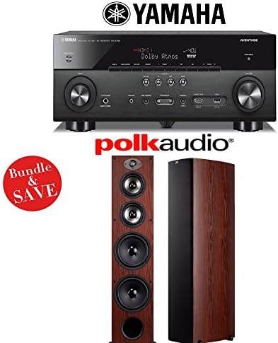 Yamaha AVENTAGE RX-A760BL 7.2-Channel Network A/V Receiver + (1) Pair of Polk Audio TSx 550T High Performance Floorstanding Loudspeakers (Cherry) - Bundle