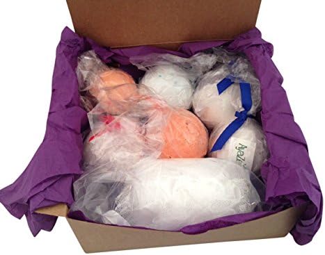 Bath Bombs Gift Set - 6 Extra Large, 4.5 Oz Bath Bomb Fizzies Handmade In The USA. Bonus Mesh Pouf Sponge Included