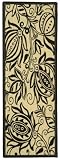 Safavieh Cy2961-3901 Courtyard Collection Antiguia Sand and Black Indoor/Outdoor Area Runner, 2-Feet 4-Inch by 9-Feet 11-Inch