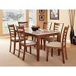 7 Pc Rectangular Taper Leg Table Set - Sunset Beige/ Antique Oak&nbsp;