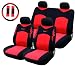 Type R 11 Pc Seat Cover Set Red Car Truck Universal Bucket Seat Cover 1995 Thru 2008 Honda Civic Accord Toyota Chevrolet Ford Nissan