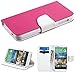 MyBat HTC 510 (Desire 510) MyJacket Wallet with Card Slot - Retail Packaging - Pink/White