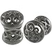 4G 4 gauge 5mm - Black Alloy Double Flared Flare Ear Plugs Flesh Tunnels Earlets ADFT - Ear stretched Stretching Expanders Stretchers - Pierced Body Piercing Jewelry BKT-018 - Sold as a Pair