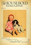 1928 Cover Household Magazine Dolly Puppy Davis Art - Original Cover