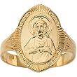 14K Yellow Gold Sacred Heart of Jesus Ring