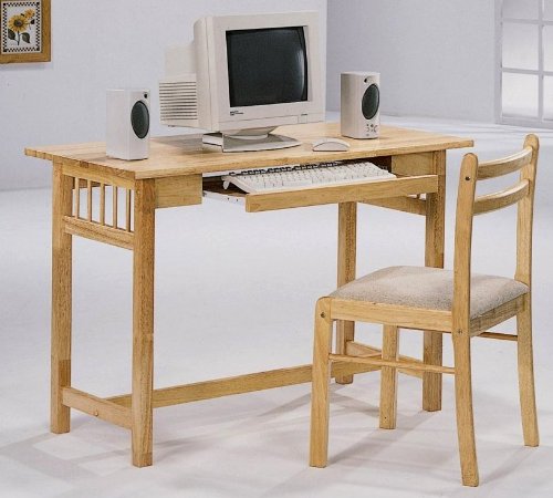 Lakin Maple Computer Desk with Chair (2 Piece) Set