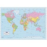 World Map Maps Poster Print, 36x24
