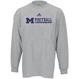 adidas Michigan Wolverines Ash Practicewear Football Long Sleeve T-shirt
