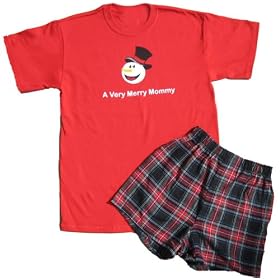 Buy A Very Merry MOMMY tee and boxer Loungewear Set - Christmas Pajamas for Mom! by Footsteps Clothing