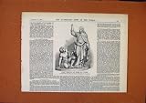 Review Old-print  / c1859 SCUPTURE CHRIST BREAKING CHAINS OF SLAVE PRINT