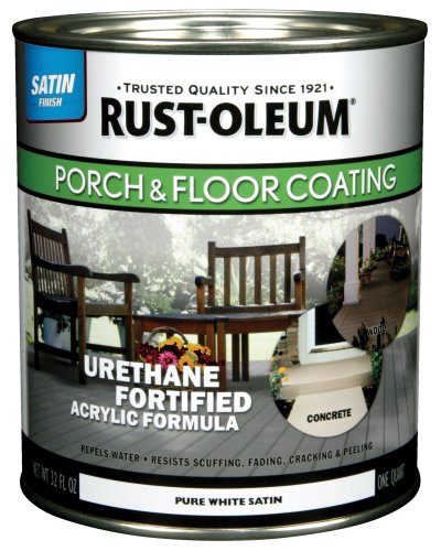 Rust-Oleum 244859 Porch Floor Paint, Pure White Satin, 1-Quart
