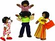 African American Dollhouse Doll Family