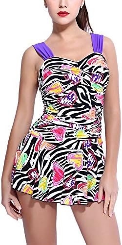 iRachel Women Elegant Floral One-Piece Swimsuit Shaping Body Swimdress Beachwear