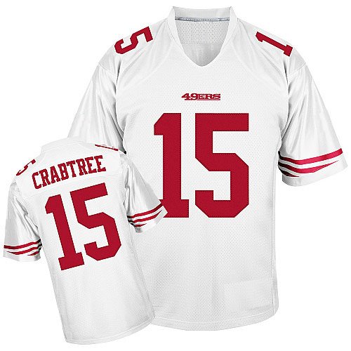 NFL Jerseys San Francisco 49ers #15 Michael Crabtree White Authentic Football Jersey Size 48-56