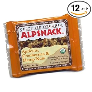 Alpsnack Apricots, Cranberries and Hemp Nuts, 1.5-Ounce Bars (Pack of 12) by Alpsnack
