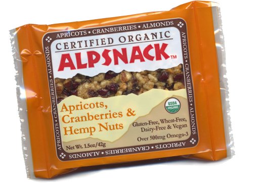 Alpsnack Apricots, Cranberries & Hemp Nuts, 1.5-Ounce Bars (Pack of 12)
