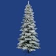 12' Pre-Lit Slim Flocked Layered Utica Fir Artificial Christmas Tree - Multi