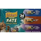 Friskies Classic PATE' Variety Pack - Ocean Whitefish & Tuna Dinner, Mixed Grill, Turkey & Giblets Dinner. Canned Cat Food