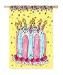 Cherry Birthday Cake Silk Reflections Garden Size Flag Cherry Birthday Cake Silk Reflections Garden Size Flag