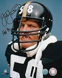 Jack Lambert Pittsburgh Steelers - No Teeth - Autographed 8x10 Photograph with HOF 90 Inscription