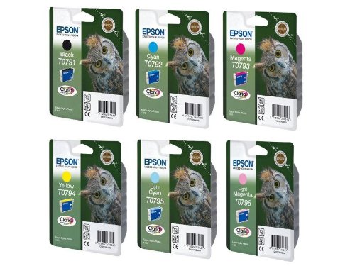 Epson T0791 Full Ink Cartridge Set for Stylus 1400 Photo Printer - Light Cyan/ Light Magenta/ Cyan/ Magenta/ Yellow/ Black