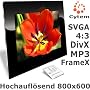 Cytem VX8-pro Digitaler Bilderrahmen 8 Zoll (800x600 / 4:3), 2GB interner Speicher, automatischer Bildrotation, Multi-Timer, spielt DivX-Video und MP3 / hochwertiger Acrylrahmen in schwarz