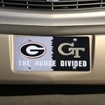 Georgia Bulldogs/Georgia Tech Yellow Jackets House Divided Mirrored License Plate