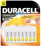 Duracell 1.4 Volt Zinc Air Hearing Aid Batteries Size 10 DA10B8 (8 Batteries)