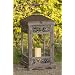 Gartenlaterne Aurelia, Windlicht, Laterne aus Holz und Metall, gross, antik-braun, Hoehe 66cm