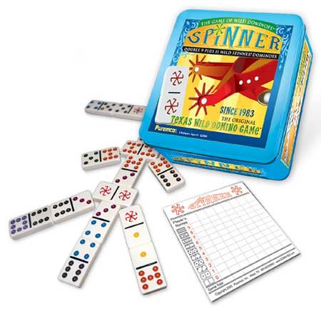 Childrens Toyshop  Toys : Spinner Dominoes in Tin Package