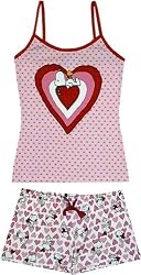Peanuts - Snoopy/Woodstock Heart Camisole Sleep Short PJ Set for women