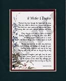 Mother & Daughter Touching 8x10 Framed Poem, Double-matted In Dark green/Burgundy And Enhanced With Watercolor Graphics.