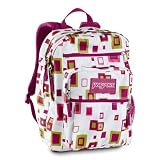 JanSport Big Student Backpack (White/Pink 2 Square)