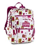 JanSport Big Student Backpack (White/Pink 2 Square)