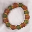 Amber and Green Recycled Ghana Glass Stretch Bracelet