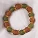 Amber and Green Recycled Ghana Glass Stretch Bracelet