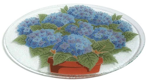 Peggy Karr 18-Inch Glass Hydrangea Oval Platter