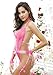 Amilia Halter Lace Deep V Neck Naughty Maid Uniform Strappy Bondage Sexy Lingerie,Pink,One Size