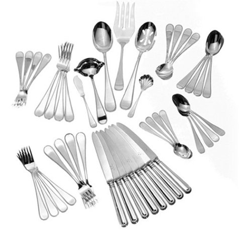 Wallace Italian Sterling Palatina 46-Piece Sterling Silver Flatware Set, Service for 8