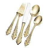 Wallace Antique Baroque 80-Piece Goldplated Flatware Set, Service for 12