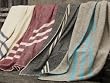 Striped Wool Blanket (Graphite w/ Aqua)