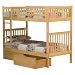 Arizona Twin/Twin Bunk Bed with Under-Bed Drawers - Natural Maple