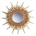 Sun inspired gold plated wall mirror - Style 31397