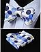 HISDERN Self Tie Bowtie for Men Polka Dot Blue Bow Tie and Pocket Square Set Classic Formal Business Tuxedo Bowties Handkerchief for Wedding Party