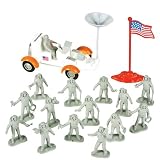 Lunar Rover with Astronauts Playset: 16 piece set with Moon Buggy, Flag, and 1.9 inch Figures (48mm)IMAGE