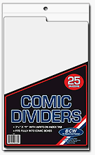 1 (One) Pack of BCW Comic Book Dividers (Pack of 25) Comics, Comic Books Storage Collecting Supplies
