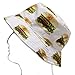 CITY HUNTER Hamburger Bucket Hat, White